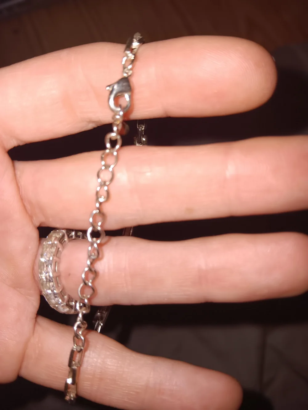 Pink Crystal Cross Bracelet